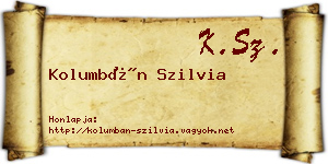 Kolumbán Szilvia névjegykártya