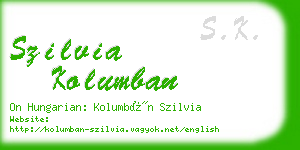 szilvia kolumban business card